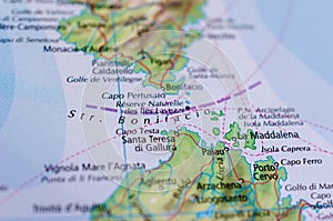 Strait of Bonifacio on map