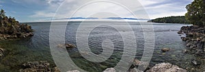 Strait of Juan De Fuca East Sooke Park Beach Wide Panoramic Landscape Vancouver Island Canada