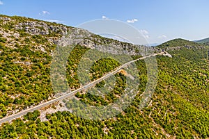 Strait road through the macchia landscape