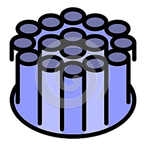 Stranded fiber optic cable icon color outline vector