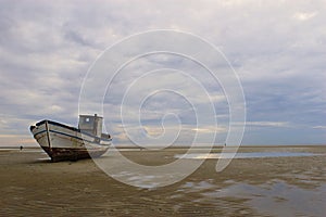 Stranded fishing boat