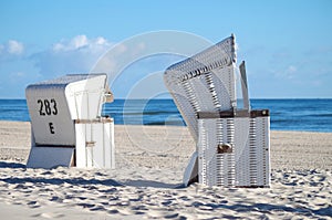 Strandkorb at the baltic sea