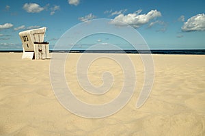 Strandkorb at the baltic sea