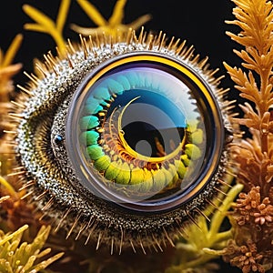 Strange animal eye, close up