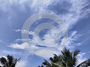 Strange clouds visible in the sunny daylight