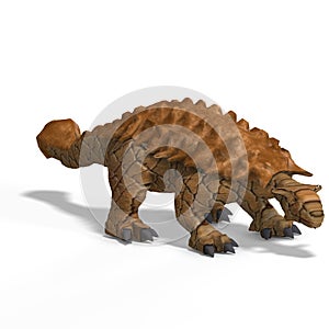 Strange dinosaur Ankylosaurus With Clipping Path