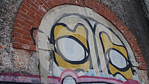 Strange eyes in graffiti