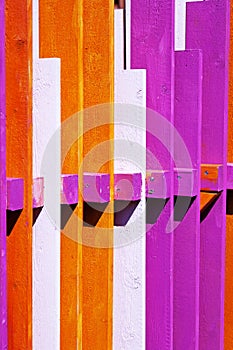 Strange fence in Umea painted with intense colors