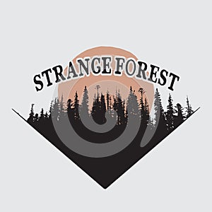 Strange forest silhouette