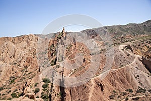 The strange formations of Skazka, or Fairytale Canyon in Kyrgyzstan