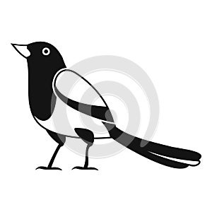 Strange magpie icon, simple style