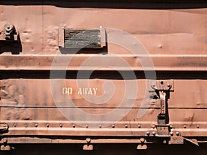 Strange message on an old rail car photo