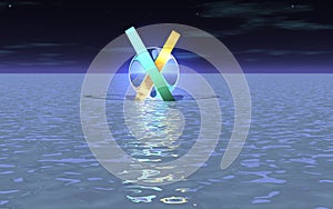 A strange object on the surface of the ocean