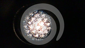 Strange Orb Light Hexagonal Beam Flashlight Abstract Vignette 4K