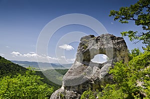 Strange Rock formation near the town of Shumen, Bulgaria, named Okoto