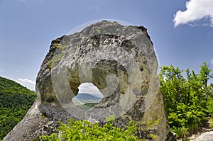 Strange Rock formation near the town of Shumen, Bulgaria, named Okoto