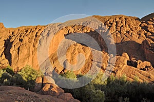 Strange rock formations in Dades Gorge, Morocco