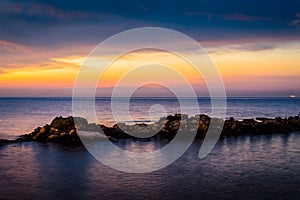 Strange Rocky Shoreline Sunset