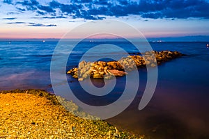 Strange Rocky Shoreline Sunset