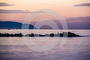 Strange Rocky Shoreline Sunset