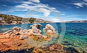 A strange shape of stones on the beach in Rafael port, Province of Olbia-Tempio, Italy, Europe photo