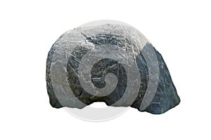 Strange shaped gneiss rock isolated on white background.  A big rock stone for garden decoration.