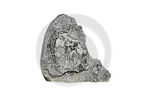 Strange shaped gneiss rock isolated on white background.  A big rock stone for garden decoration.