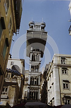 Top-heavy building in Lisbon, Porrtugal photo