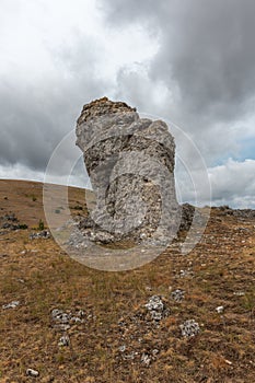 Strangely shaped rocks in the chaos of Nimes le Vieux in the Cevennes National Park