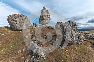 Strangely shaped rocks in the chaos of Nimes le Vieux in the Cevennes National Park