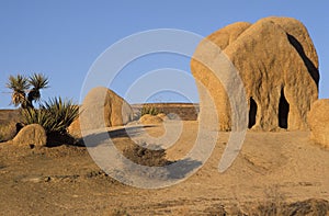 Strangly shaped rock formation at Joshua Tree National Park, Cal