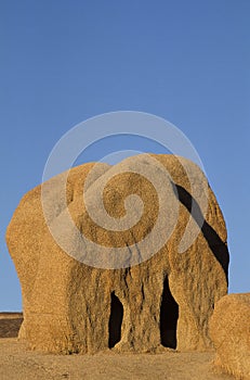 Strangly shaped rock formation at Joshua Tree National Park, Cal