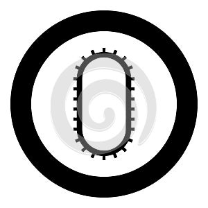 Strap for engine washing machine Cambelt Shootless belt icon in circle round black color vector illustration solid outline style