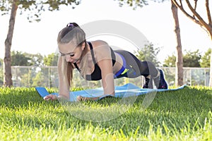 Strap. Fitness. Athlete girl, thlete exercise at outside, woman fitness.