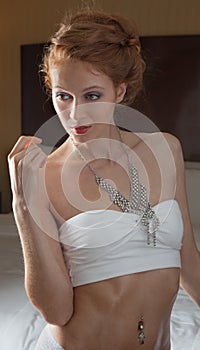 Strapless Top and Necklace photo