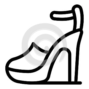 Strappy high heels icon outline vector. Sandals footwear photo