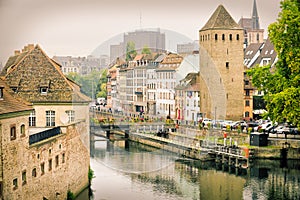 Strasbourg, Alsace, France. Traditional half timbered houses of Petite France.