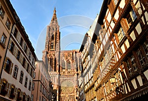 Strasbourg Cathedral or the Cathedral of Our Lady of Strasbourg Cathedrale Notre-Dame de Strasbourg in Strasbourg, France