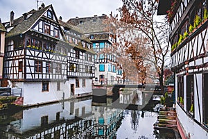 Strasbourg`s district Petite France in Autumn mood