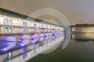 Strasbourg. Vauban Dam at night.