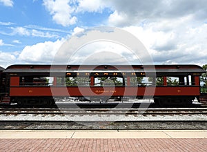 Strasburg Railroad train station open passenger car