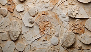 Strata of Beauty: Fossilized Limestone Visual Layers. AI generate