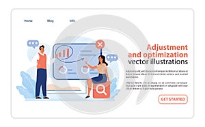 Strategic Adjustment and Optimization. A vivid vector illustration displaying.