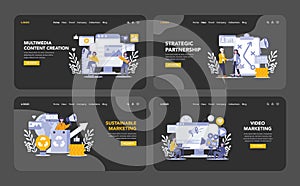 Strategic approaches in marketing concept. Vector illustration photo