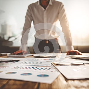 Strategic Business Analysis and Planning Session in a Modern Office Setting