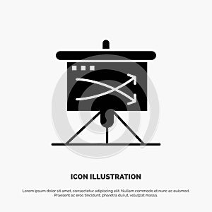 Strategic, Business, Plan, Planning, Graph solid Glyph Icon vector