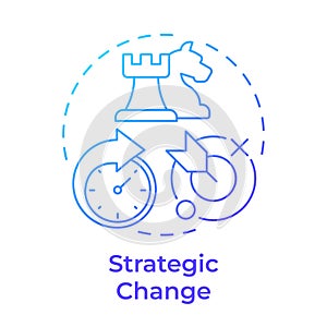 Strategic change blue gradient concept icon