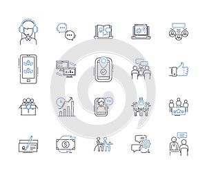 Strategic Partnerships line icons collection. ollaboration, Alliances, Synergy, Synergies, Synergistic, Synergized