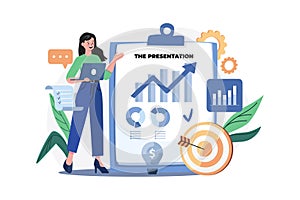 Strategic Planning Illustration concept. A flat illustration isolated on white background