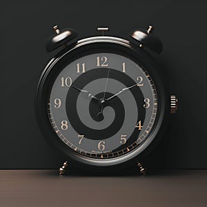 Strategic time management Black clock, effective business planning, organization success